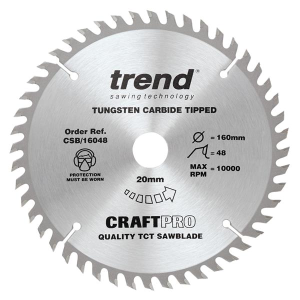 TrendCraft saw blade 160mm x 48 teeth x 20mm CSB/16048