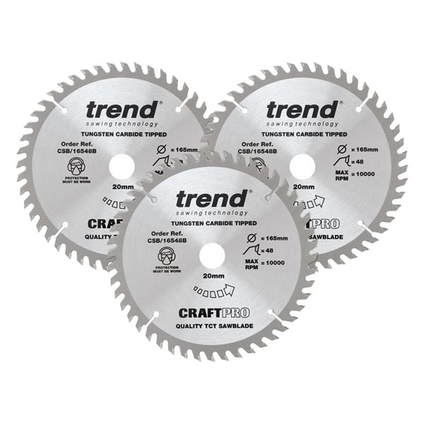 TrendCraft saw blade 165mm triple pack CSB/165/3PK/A