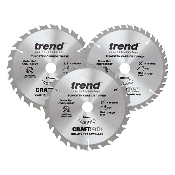 TrendCraft saw blade 165mm triple pack CSB/165/3PK/C
