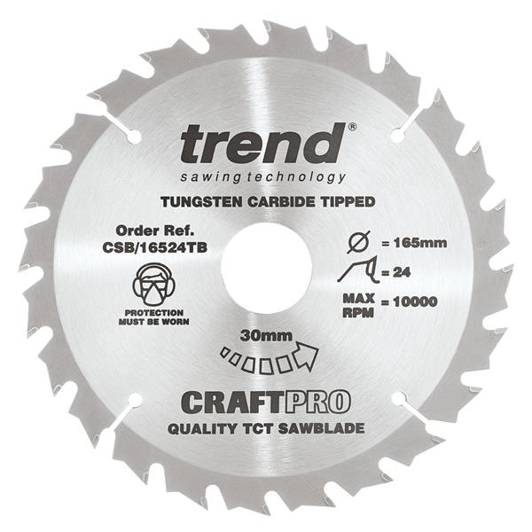 TrendCraft saw blade 165mm x 24 teeth x 30 thin CSB/16524TB