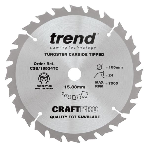 TrendCraft saw blade 165mm x 24 teeth x 15.88 thin CSB/16524TC