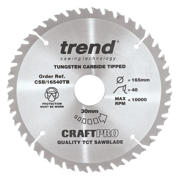 TrendCraft saw blade 165mm x 40 teeth x 30 thin CSB/16540TB