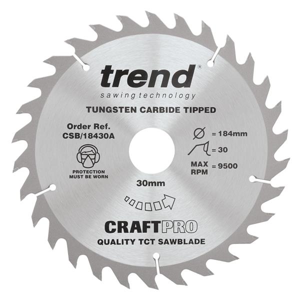 TrendCraft saw blade 184mm x 30 teeth x 30mm CSB/18430A