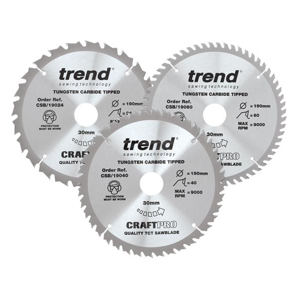 TrendCraft saw blade 190mm triple pack CSB/190/3PK
