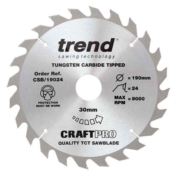 TrendCraft saw blade 190 x 24 teeth x 30 thin CSB/19024TB
