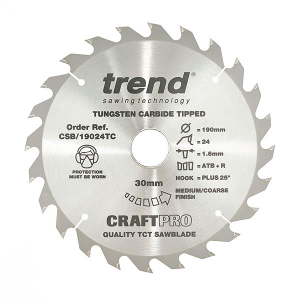 TrendCraft saw blade 190mm x 24 teeth x 30 x 1.55 for DCS575 CSB/19024TC
