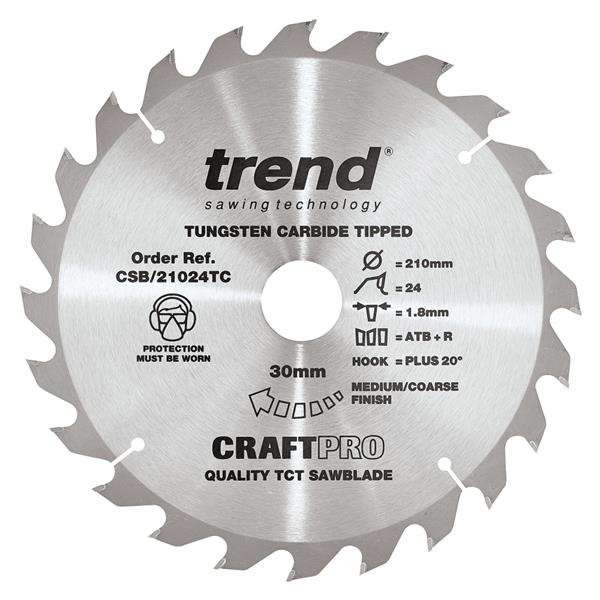 TrendCraft saw blade 210mm x 24 teeth x 30 x 1.8 for DCS7485CSB/21024TC