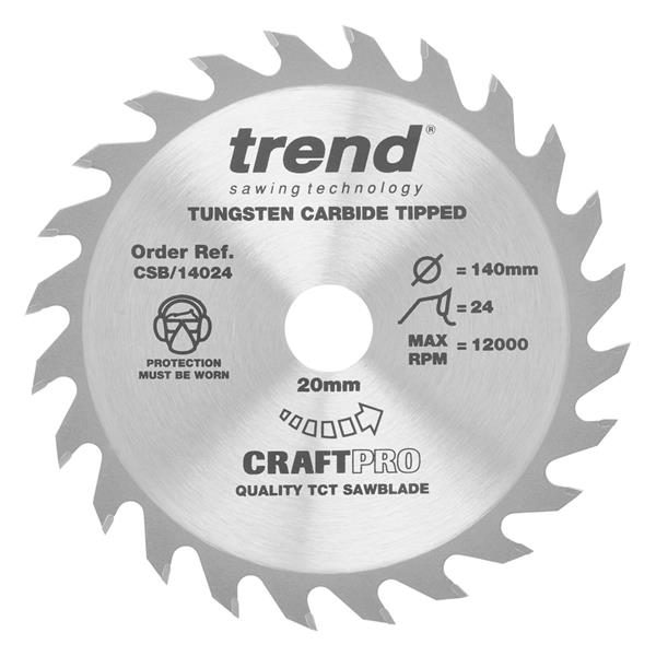 TrendCraft saw blade 140mm x 24 teeth x 20mm - CSB/14024