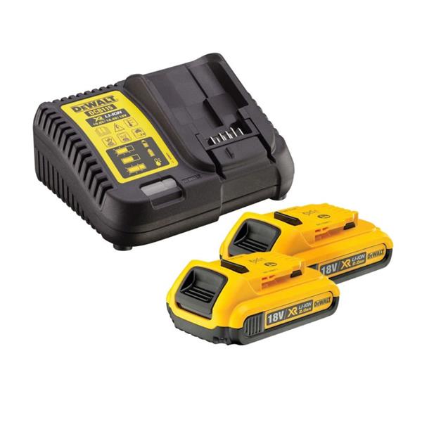 DewaltDCB115D2 2x 2.0Ah 18v XR Li-Ion Batteries and DCB115 Charger Starter Kit
