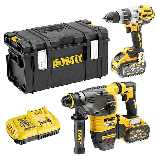 DewaltDCK2033X2 54V Brushless Combi & SDS+ Hammer Drill Kit (2x9Ah)