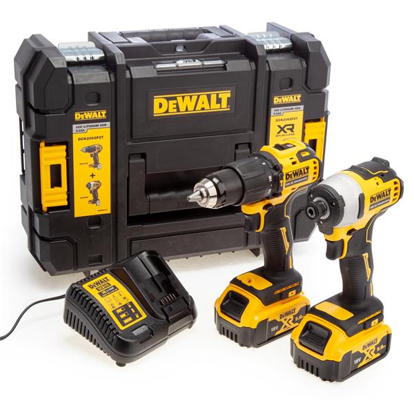 DewaltDCK2062P2T 18V XR Combi Drill and Impact Driver Kit (2x5Ah)