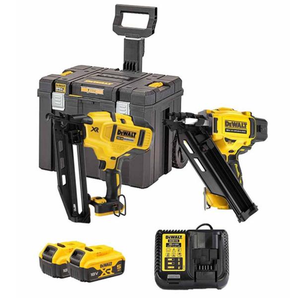 DewaltDCK246P2T 18V XR Brushless Nailer Twin Pack Kit (2x5Ah)