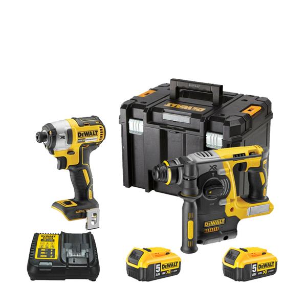 DewaltDCK2532P2 18V Impact Driver & SDS Hammer Drill Twin Pack (2x5.0Ah)