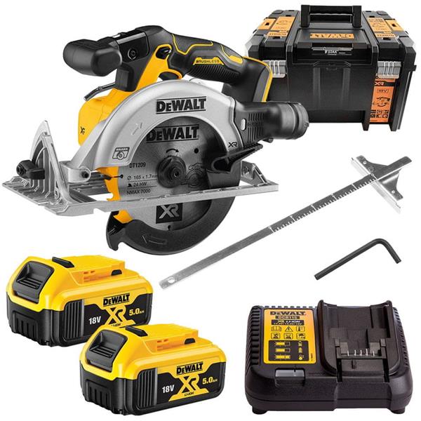 DewaltDCS565P2T 18v XR 165mm Brushless Circular Saw in T Stack (2x5Ah)