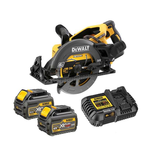 DewaltDCS577T2 54V High Torque 190mm Circular Saw (2x6Ah)