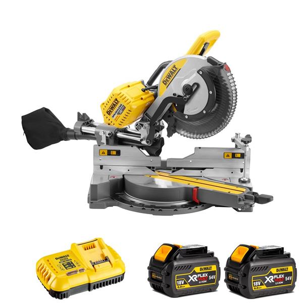 DewaltDCS781T2 54V FlexVolt Single-Battery 12" Mitre Saw (2x6Ah)