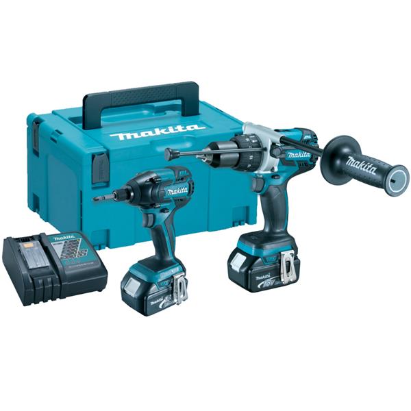MakitaDLX2040TJ 18V Brushless Combi Drill & Impact Driver Twin Kit (2x5Ah)