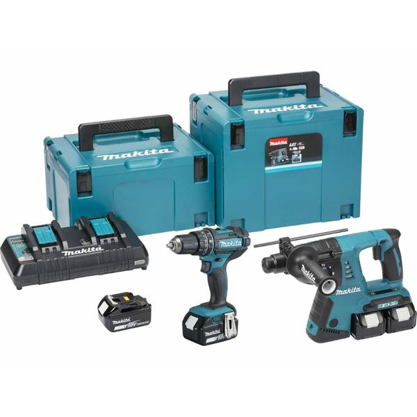 MakitaDLX2137PMJ 2 Piece Cordless Kit 18V/36V DHP482 + DHR263 (4X4Ah)