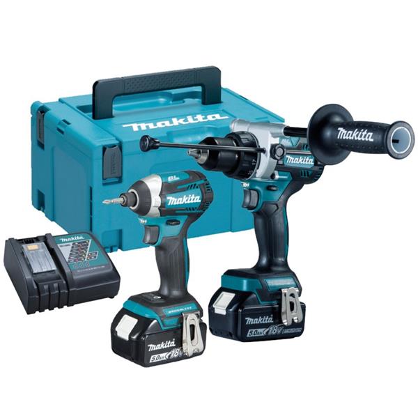 MakitaDLX2412TJ 18V LXT BL Combi Impact Driver Twin Kit (2x5Ah)