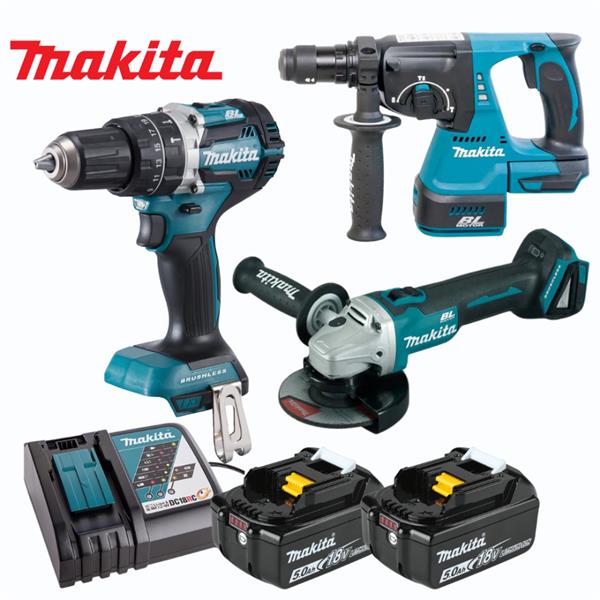 MakitaDLX3196JX1 3Pce 18V Combo Kit (2x5Ah)
