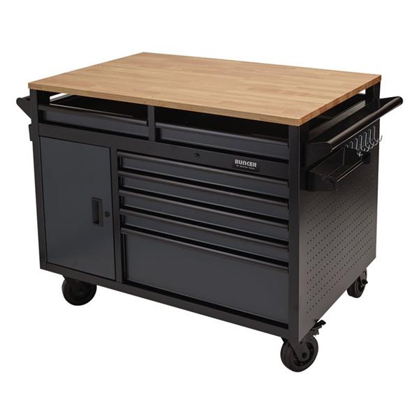 DraperBUNKER Multi-Function 14 Drawer Roller Tool Cab Bench 48" Grey (08251)