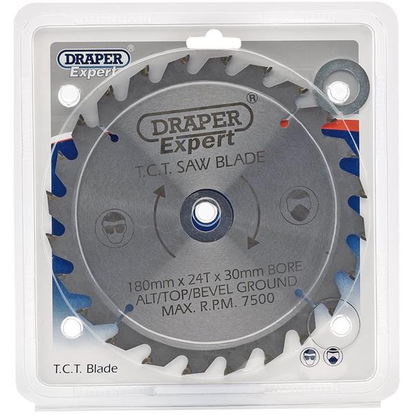 DraperExpert TCT Saw Blade 180 x 30mm x 24T 09468