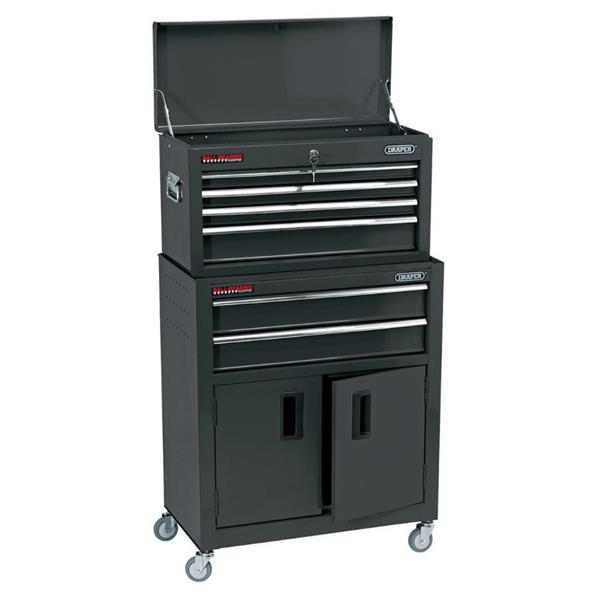 DraperCombination Roller Cabinet and Tool Chest, 6 Drawer, 24", Black (19572)