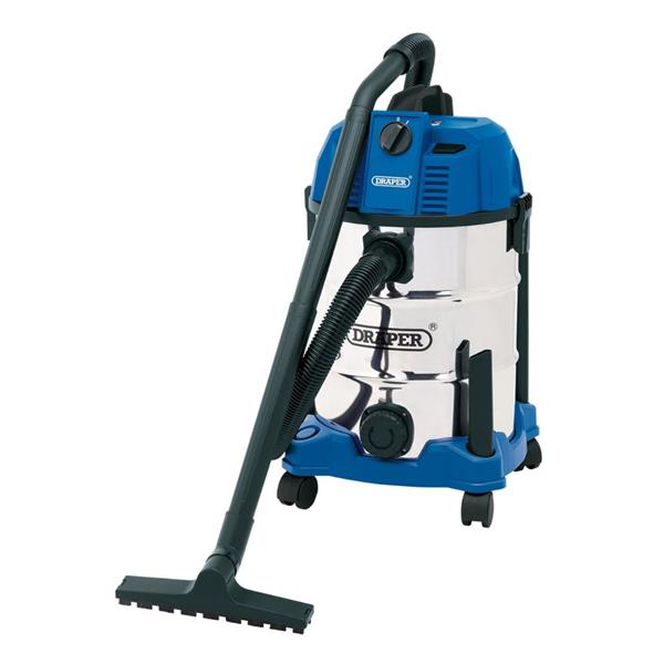 Draper30L 1600W Wet and Dry Vacuum Cleaner with Stainless Steel Tank 20523