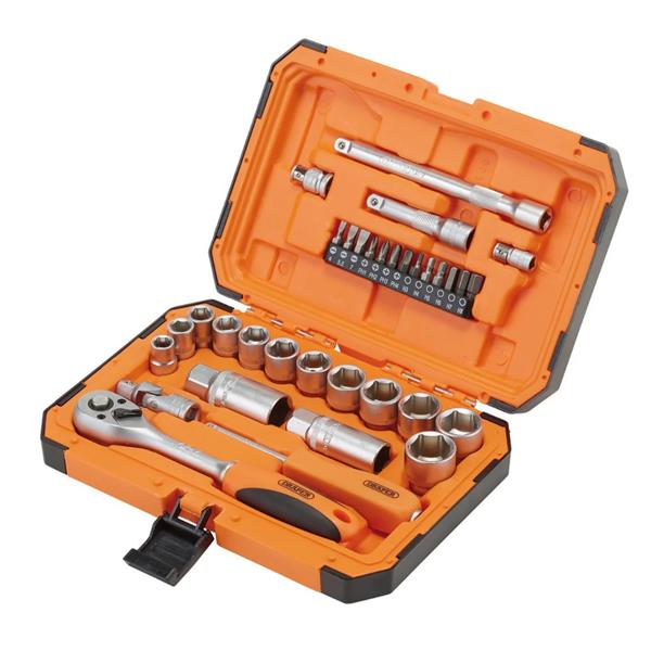 Draper34 Piece Point Socket Set, 1/4" and 3/8" 22110