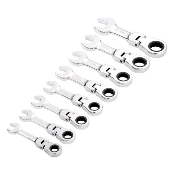 Draper8 Piece Metric Stubby Flexible Head Ratchet Combination Spanner Setv27982