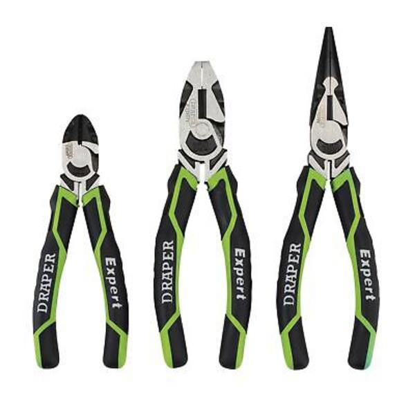 DraperExpert 3 Piece High Leverage Plier Set Green 28035