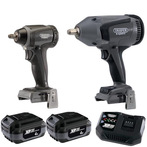 DraperXP20 20V 1/2" 1000NM & 1/2" 300NM Brushless Impact Wrench (2X4Ah)