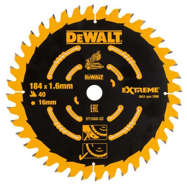 DewaltDT1668-QZ Circular Saw Blade For DCS365 - 184 x 16mm 40T