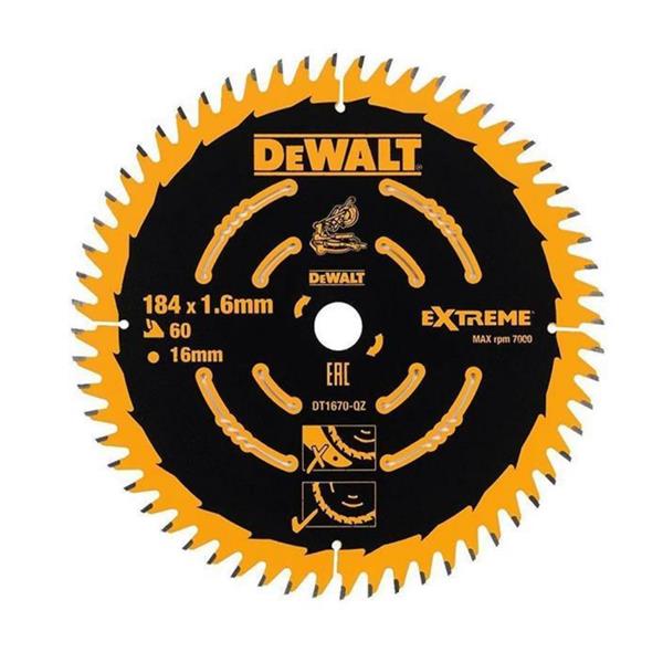DewaltDT1670-QZ 184 x 16 x 60T Precuision Trim Mitre Saw Blade