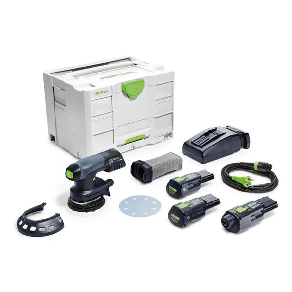 Festool575714 ETSC125 Li 3,1I-Set 18V Bluetooth Eccentric Sander Set (2x3.1Ah)