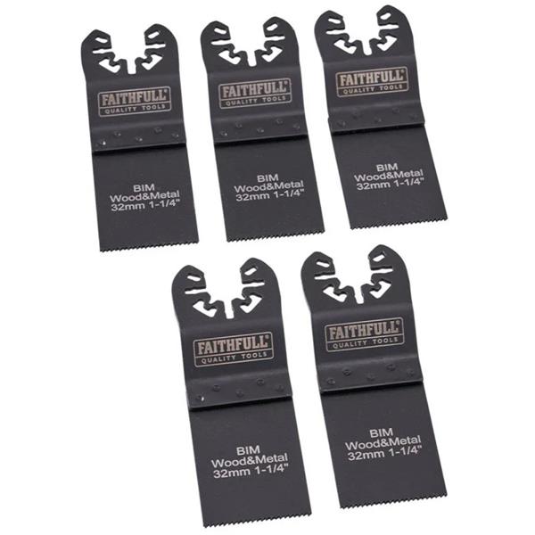 Faithfull5 Piece Multi-Tool Blade Set FAIMFWM32B