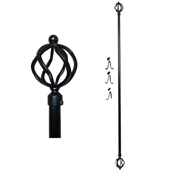 MiscExtendable Black Curtain Pole 1.2m-2.1m (no Rings) HEA2050