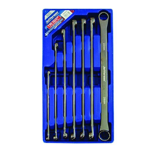JeffersonExtra Long 7 Piece Double End Ring Spanner Set JEFDRRSS07EL