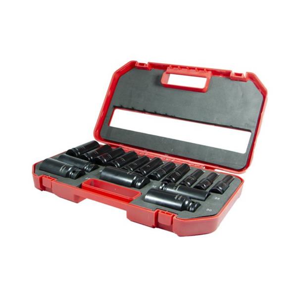 Jefferson16 Piece 1/2'' Deep Metric Impact Socket Set JEFISOC12-01