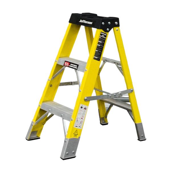 Jefferson3 Tread Fibreglass Step Ladder JEFLADFGLS03
