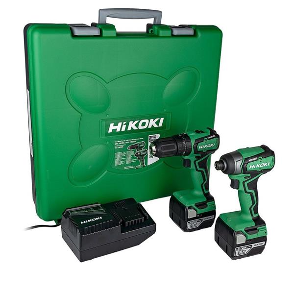 HikokiKC18DDX 18V Brushless Twin Kit DV18DD Combi Drill & WH18DD Impact Driver (2x5Ah)