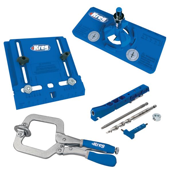 KregJig Kit. Hinge Jig, Hardware Jig, Pocket Hole Jig, Clamp