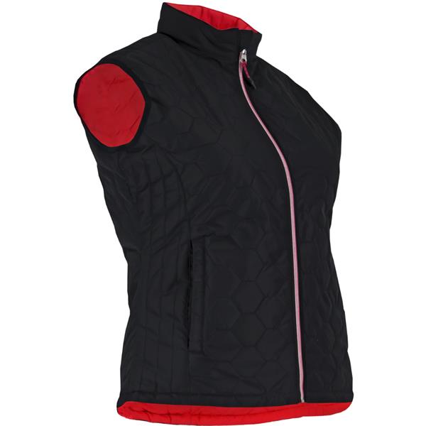 LMADakota Womens Reversible Gilet - Black / Fluorescent Red
