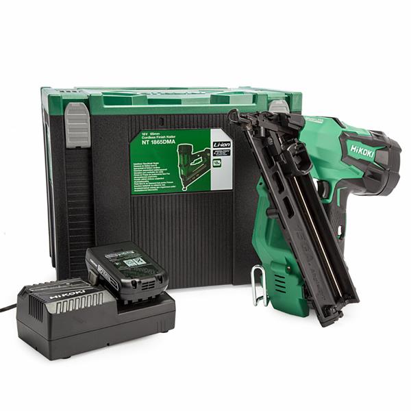HikokiNT1865DMA-JXZ 18V 15GA Brushless Angled Finish Nailer Kit (2x2.0Ah)