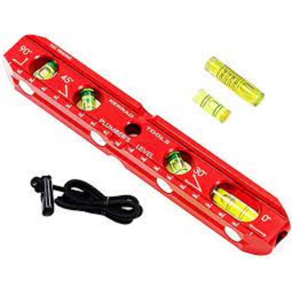 NerradNTPLVL1 Aluminium Boat Level inc Spare Vials and Strap