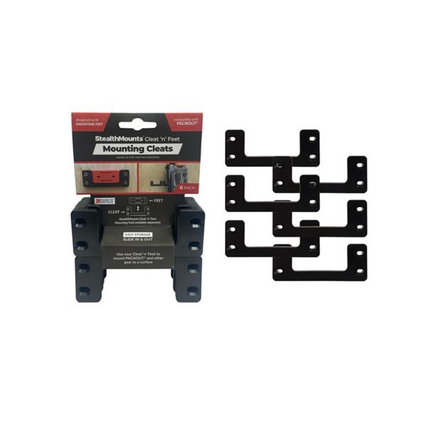 Stealth MountsCleat 'n' Feet Mounting System (6 Pack) OM-CL-BLK-6