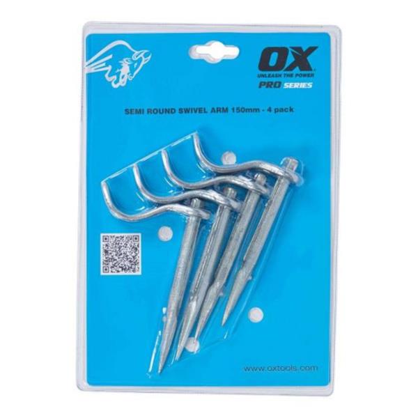 OX ToolsOx Pro Semi Round Dutch Pin, Swivel Arm - 4pk OX-P100715