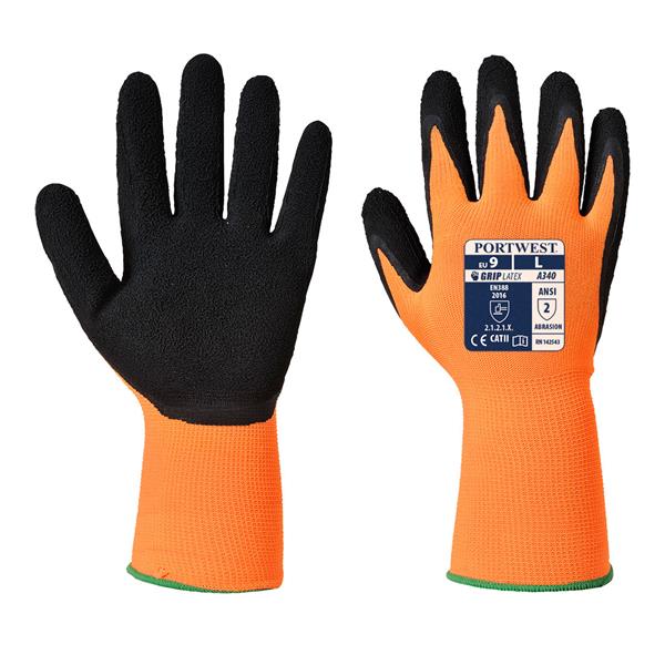 PortwestA340 - Hi-Vis Grip Glove - Latex - Orange/Black