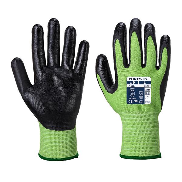 PortwestA645 - Green Cut - Nitrile Foam - Green/Black