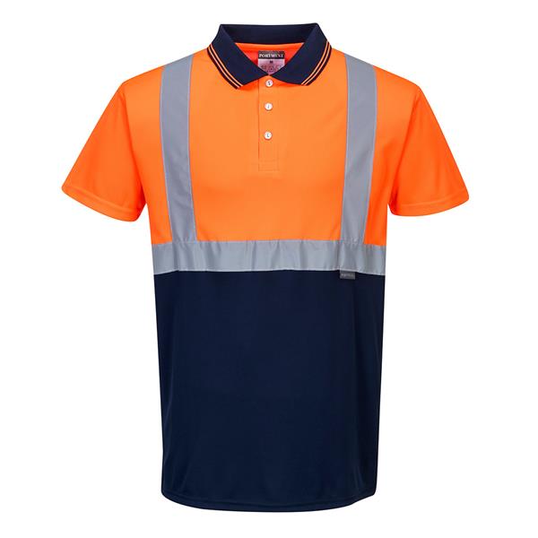 Portwest S479 - Two-Tone Polo - Orange/Navy